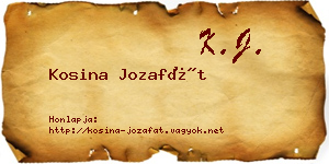 Kosina Jozafát névjegykártya